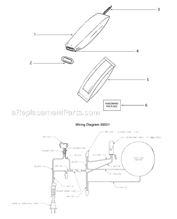 Page E Diagram and Parts List for S677A-1  Sanitaire Upright Vacuum