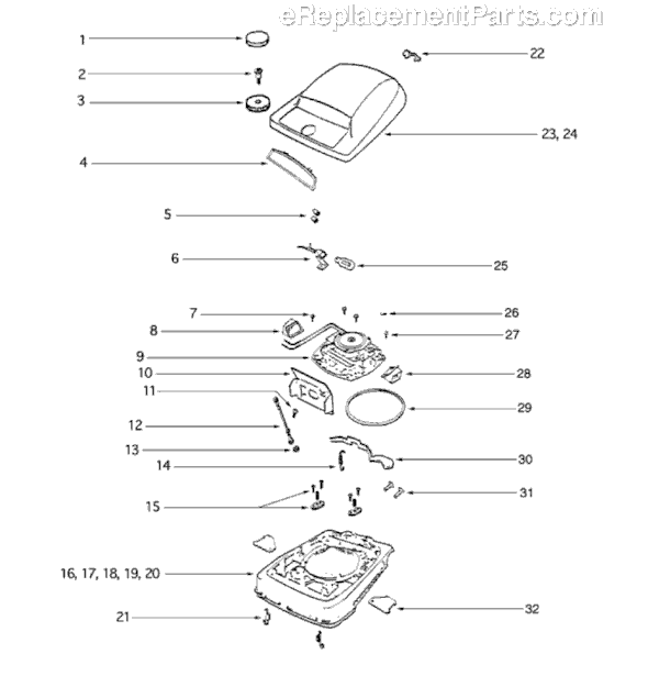 Page A Diagram and Parts List for S677A  Sanitaire Upright Vacuum