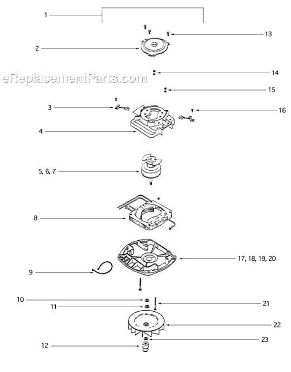 Page C Diagram and Parts List for S677A  Sanitaire Upright Vacuum