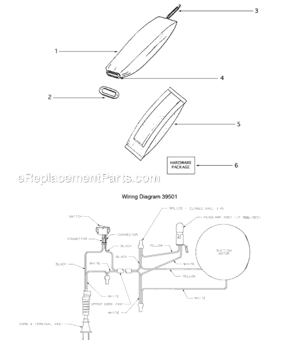 Page E Diagram and Parts List for S677A  Sanitaire Upright Vacuum