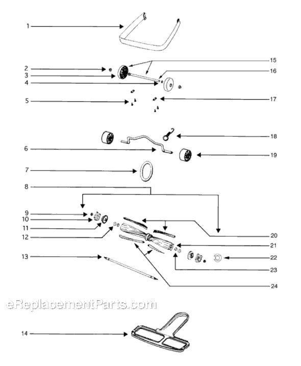 Page A Diagram and Parts List for S677B  Sanitaire Upright Vacuum