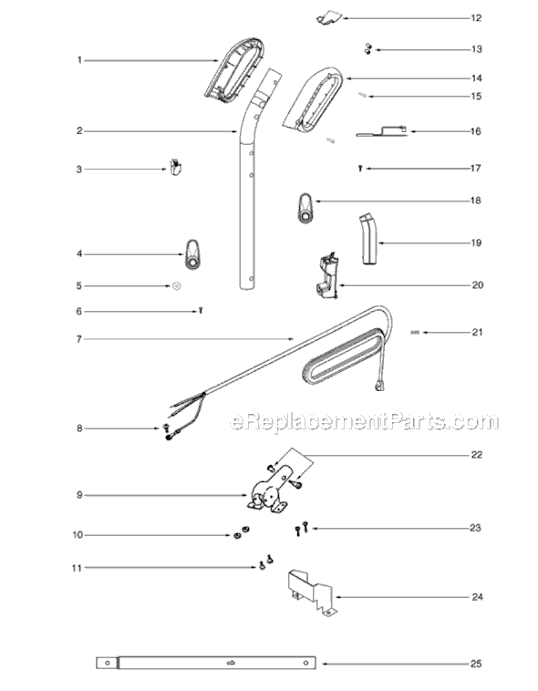 Page B Diagram and Parts List for S677B  Sanitaire Upright Vacuum