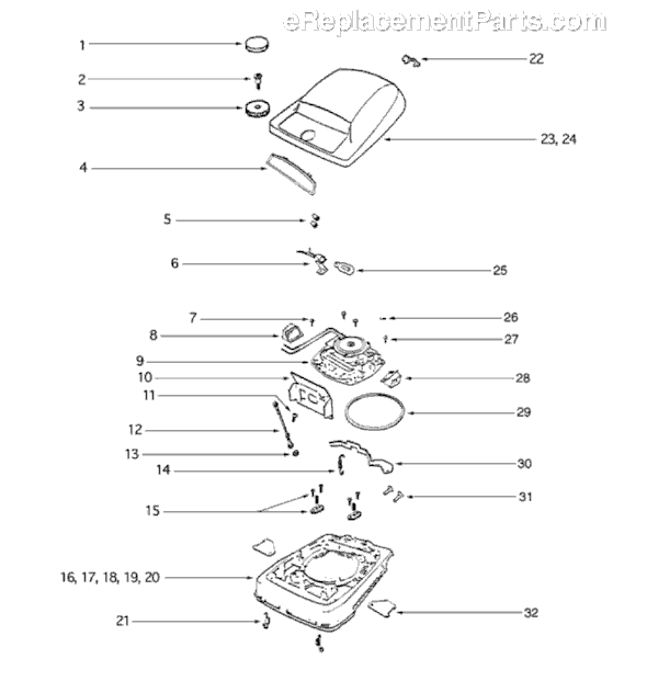 Page C Diagram and Parts List for S677B  Sanitaire Upright Vacuum