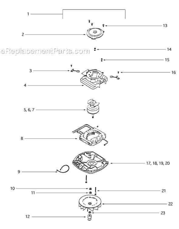Page D Diagram and Parts List for S677B  Sanitaire Upright Vacuum