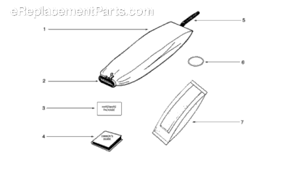 Page E Diagram and Parts List for S677B  Sanitaire Upright Vacuum