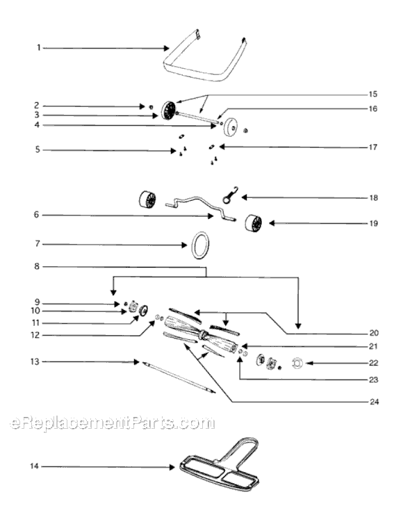 Page C Diagram and Parts List for S677D-1  Sanitaire Upright Vacuum