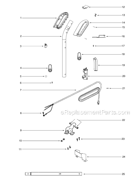 Page D Diagram and Parts List for S677D-1  Sanitaire Upright Vacuum
