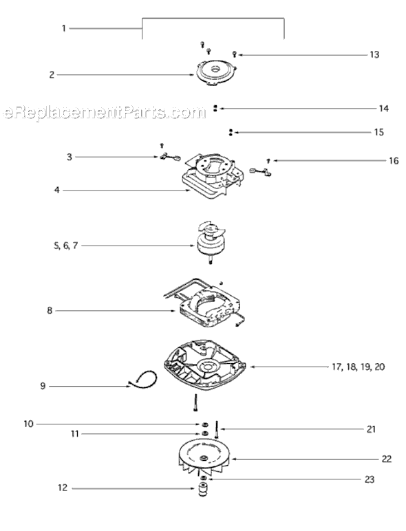 Page E Diagram and Parts List for S677D  Sanitaire Upright Vacuum
