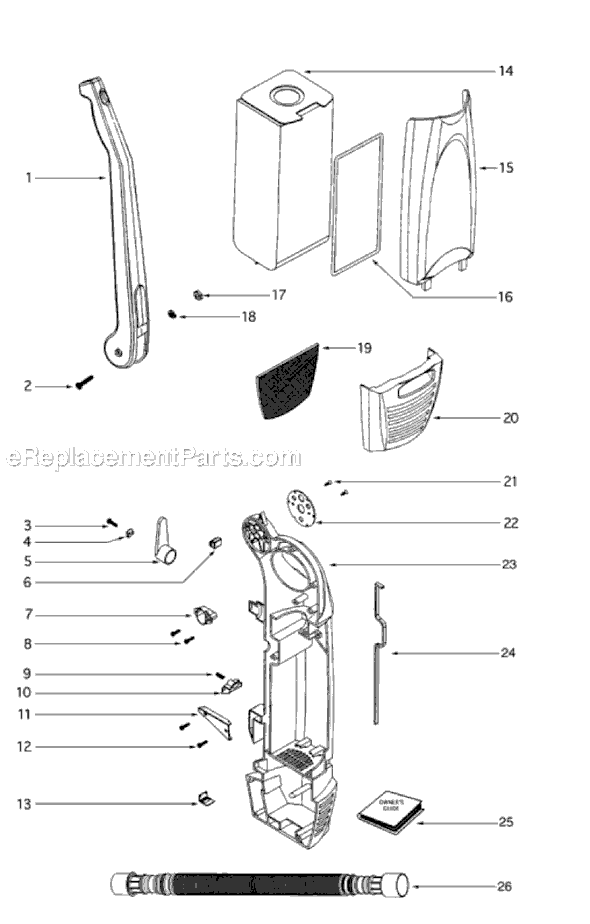 Page A Diagram and Parts List for S782AT-1  Sanitaire Upright Vacuum
