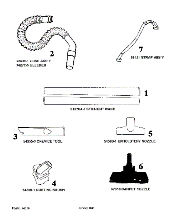 Page A Diagram and Parts List for SC3684A  Sanitaire Canister Vacuum