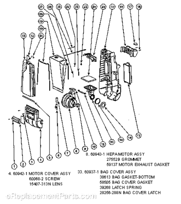 Page C Diagram and Parts List for SC4570AT-1  Sanitaire Upright Vacuum