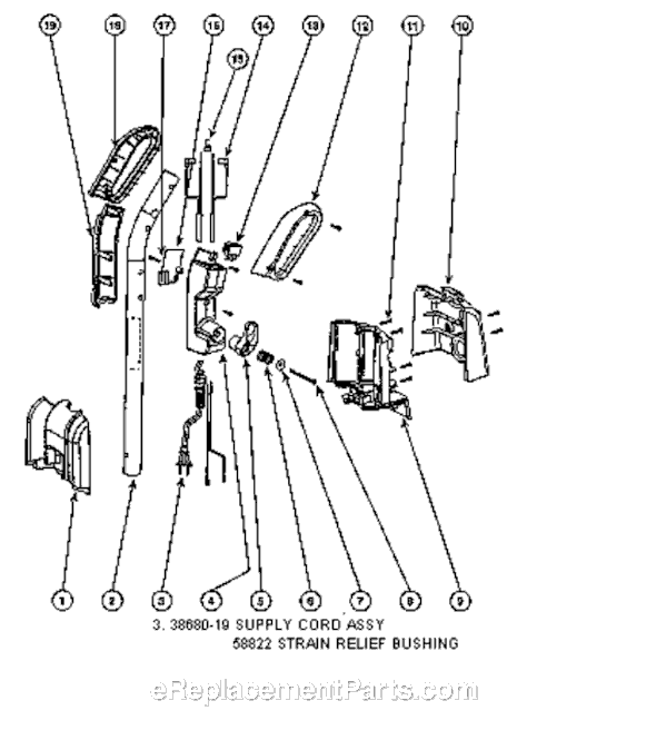Page D Diagram and Parts List for SC4570AT-1  Sanitaire Upright Vacuum