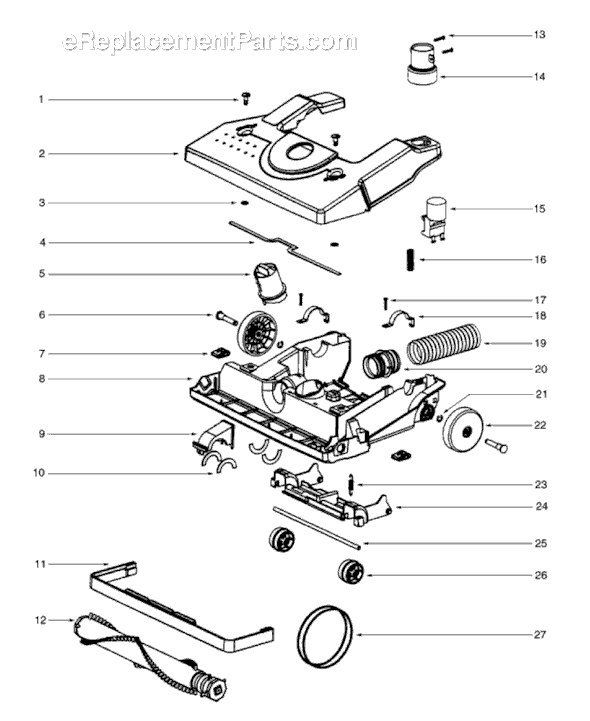 Page B Diagram and Parts List for SC4570BT  Sanitaire Upright Vacuum