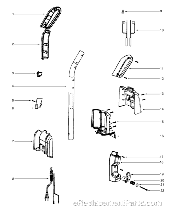 Page D Diagram and Parts List for SC4570BT  Sanitaire Upright Vacuum
