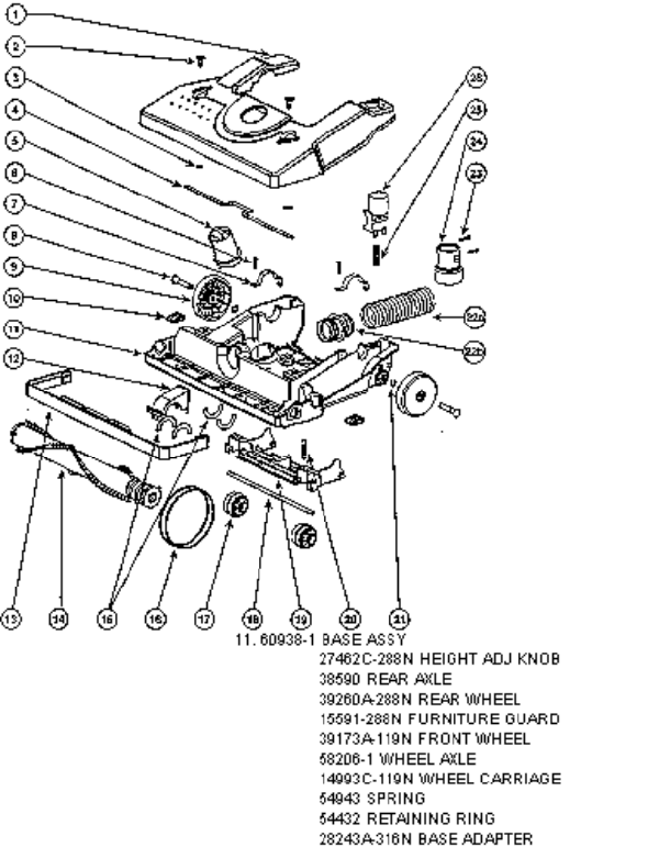 Page B Diagram and Parts List for SC4580AT-2  Sanitaire Upright Vacuum