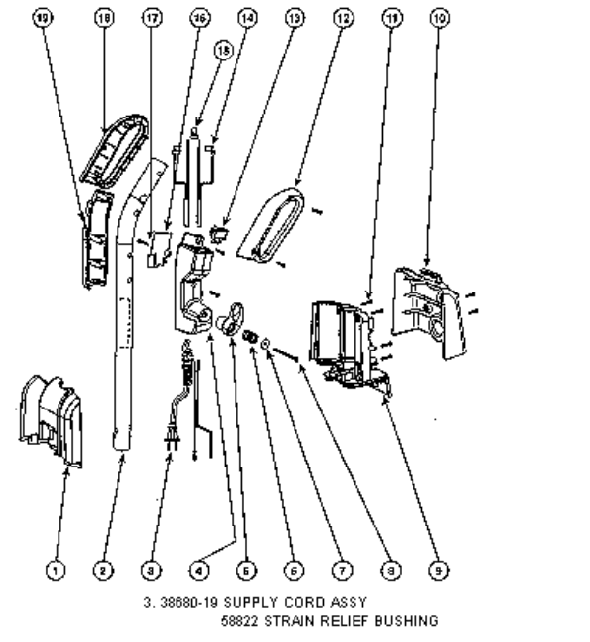 Page D Diagram and Parts List for SC4580AT-2  Sanitaire Upright Vacuum