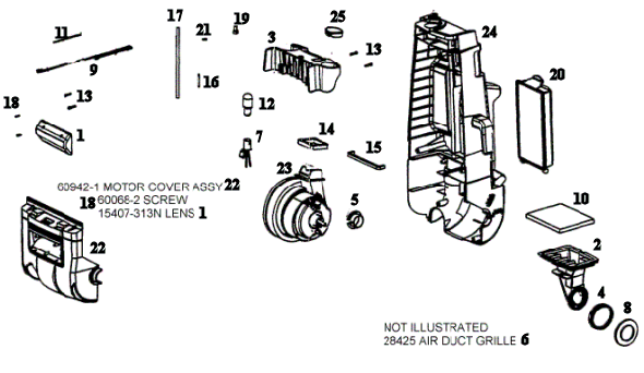 Page E Diagram and Parts List for SC4580AT  Sanitaire Upright Vacuum
