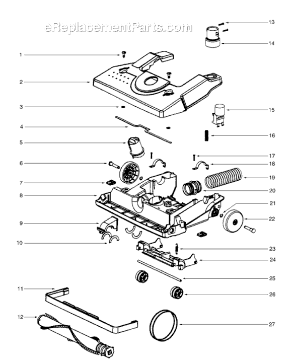 Page B Diagram and Parts List for SC4580BT  Sanitaire Upright Vacuum