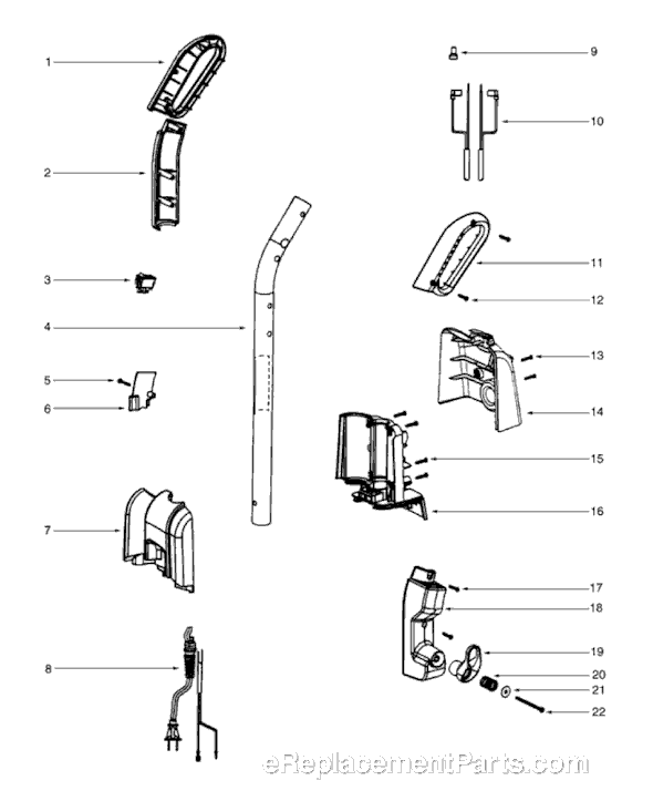 Page D Diagram and Parts List for SC4580BT  Sanitaire Upright Vacuum