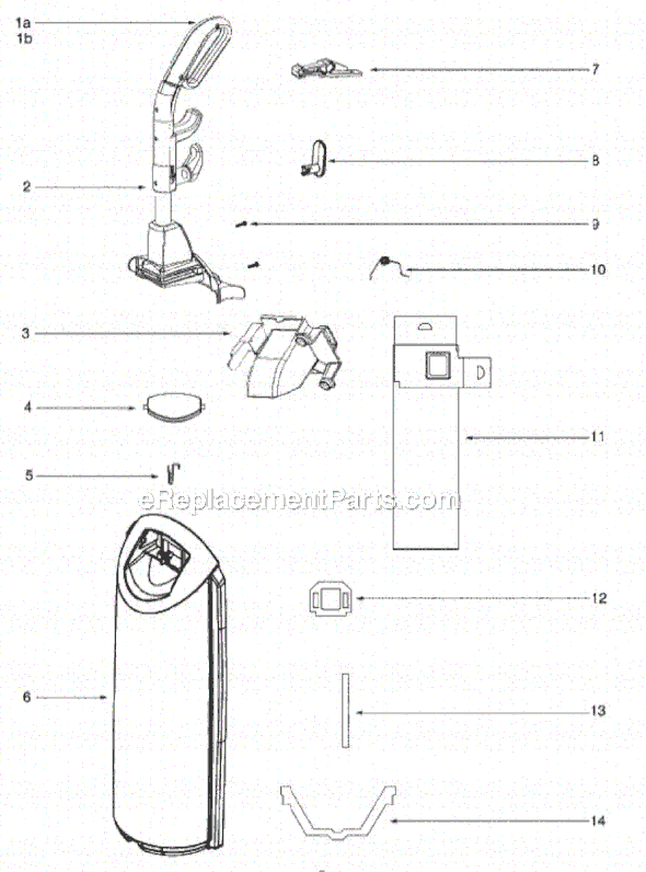 Page C Diagram and Parts List for SC5713A  Sanitaire Upright Vacuum