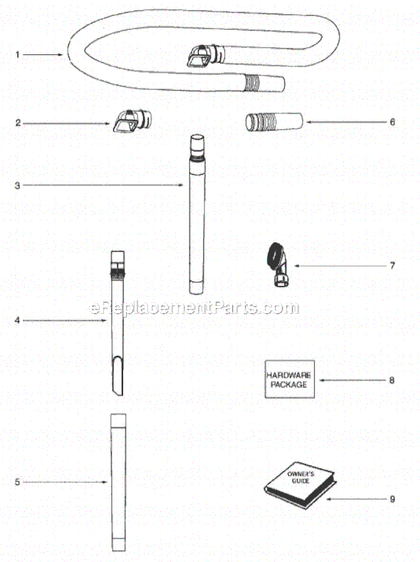 Page A Diagram and Parts List for SC5815B  Sanitaire Upright Vacuum