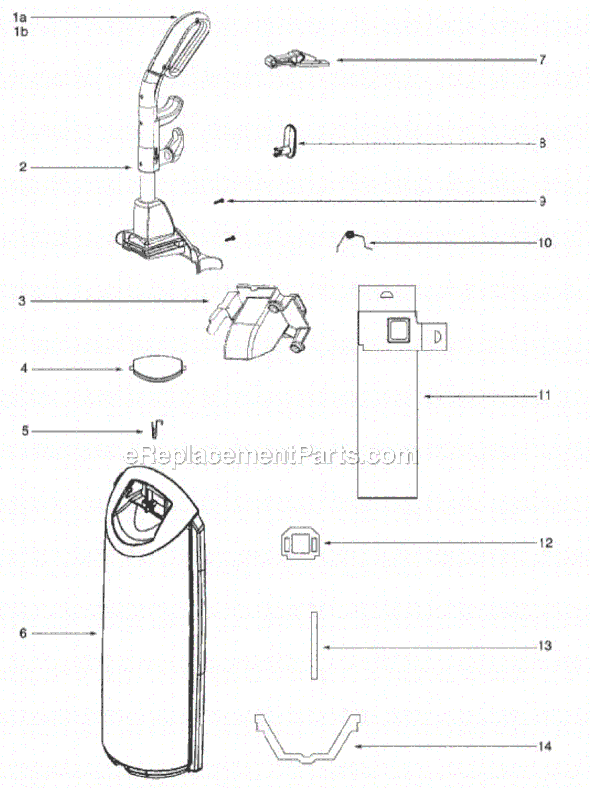 Page C Diagram and Parts List for SC5815B  Sanitaire Upright Vacuum