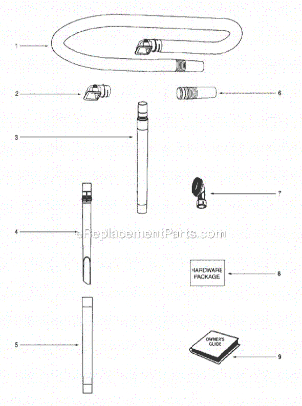 Page A Diagram and Parts List for SC5845B  Sanitaire Upright Vacuum