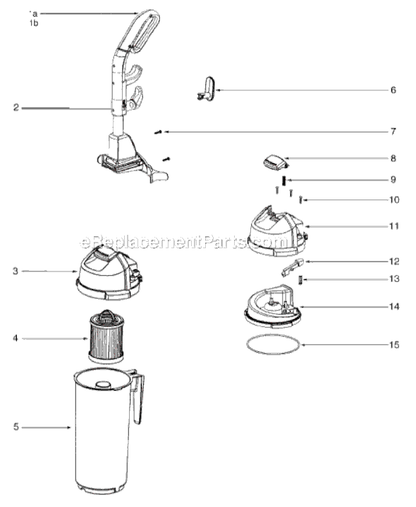 Page C Diagram and Parts List for SC5845B  Sanitaire Upright Vacuum