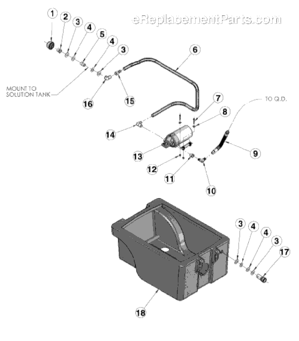 Page B Diagram and Parts List for SC6080A  Sanitaire Carpet Cleaner