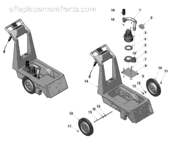 Page C Diagram and Parts List for SC6090A  Sanitaire Carpet Cleaner