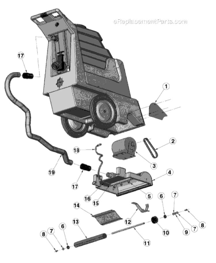 Page D Diagram and Parts List for SC6090A  Sanitaire Carpet Cleaner