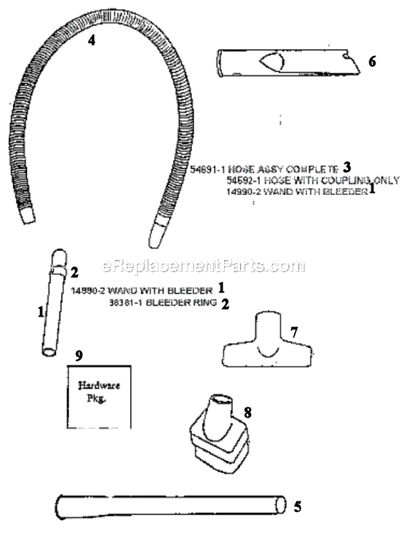 Page A Diagram and Parts List for SC6484DT  Sanitaire Upright Vacuum