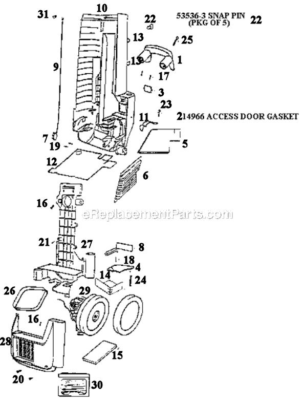 Page C Diagram and Parts List for SC6484DT  Sanitaire Upright Vacuum