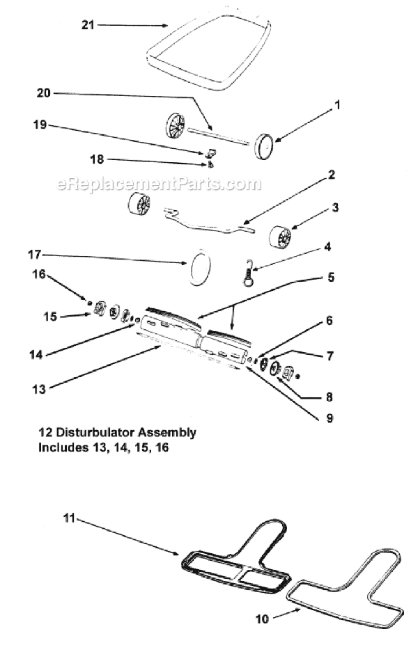 Page B Diagram and Parts List for SC675A  Sanitaire Upright Vacuum