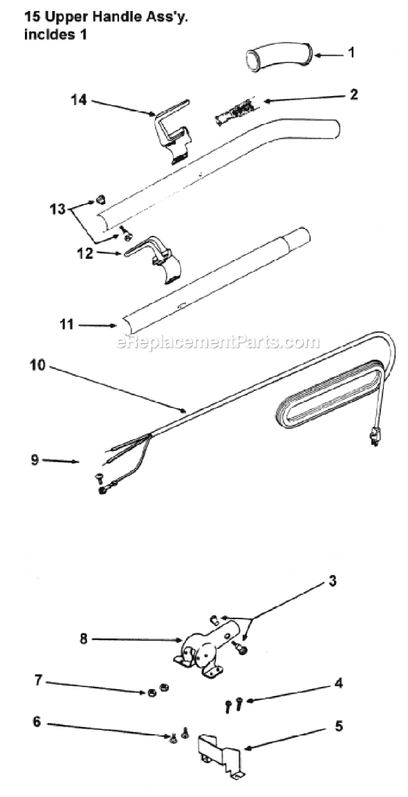 Page C Diagram and Parts List for SC675A  Sanitaire Upright Vacuum