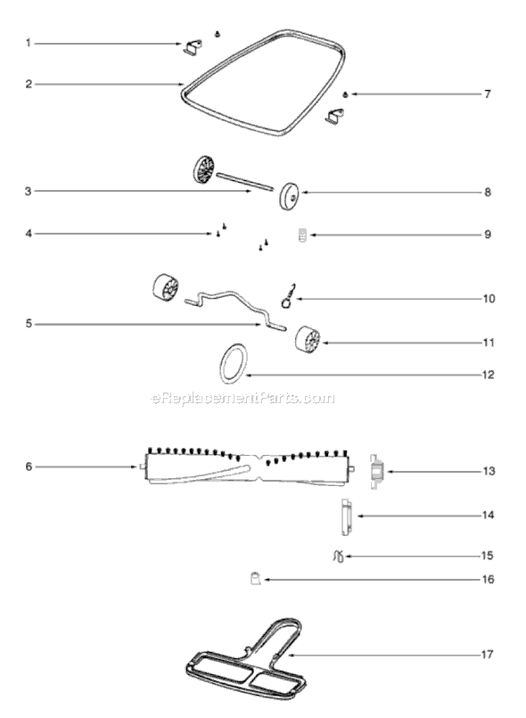 Page C Diagram and Parts List for SC678A-1  Sanitaire Upright Vacuum