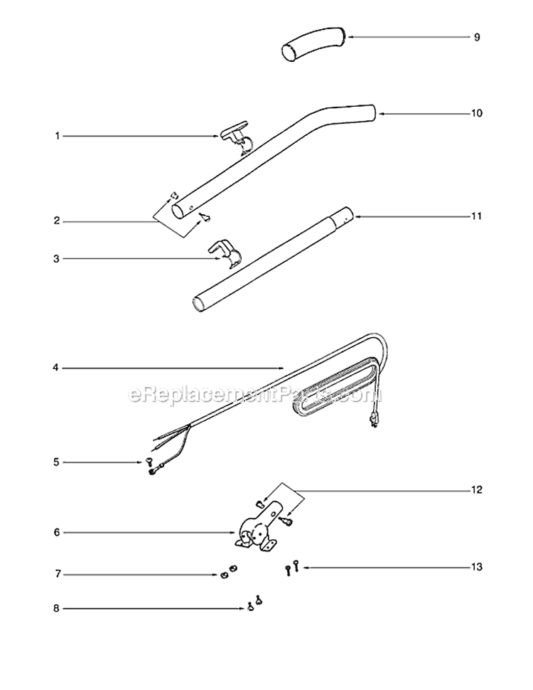 Page D Diagram and Parts List for SC678A  Sanitaire Upright Vacuum