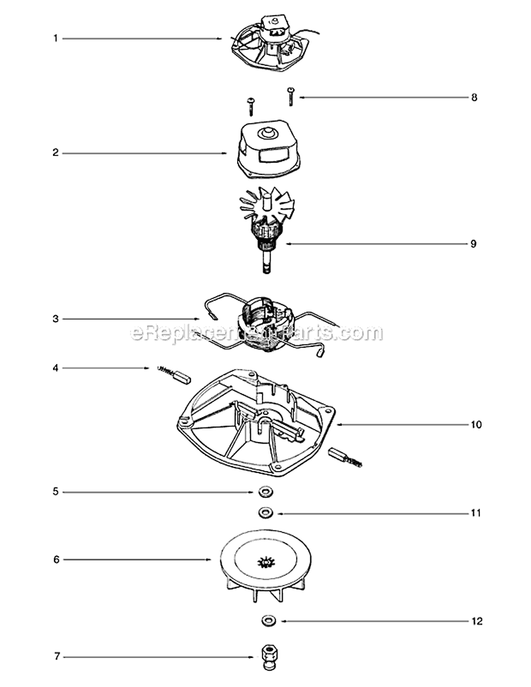 Page E Diagram and Parts List for SC678A  Sanitaire Upright Vacuum