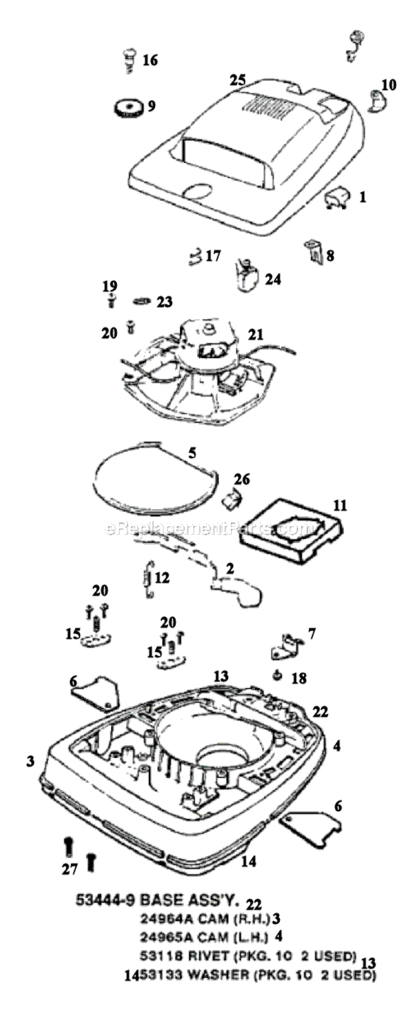 Page B Diagram and Parts List for SC679G  Sanitaire Upright Vacuum