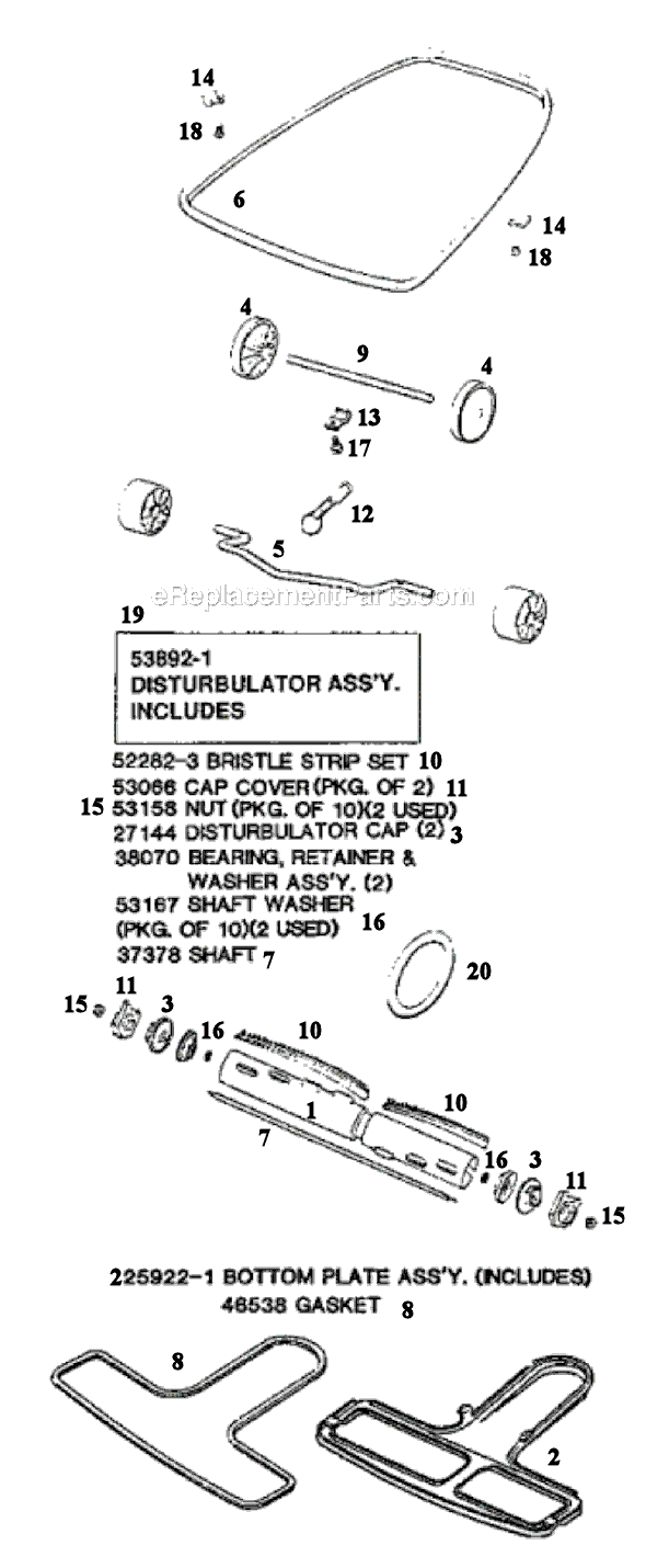 Page C Diagram and Parts List for SC679G  Sanitaire Upright Vacuum