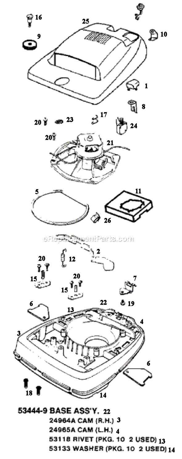 Page B Diagram and Parts List for SC679H  Sanitaire Upright Vacuum