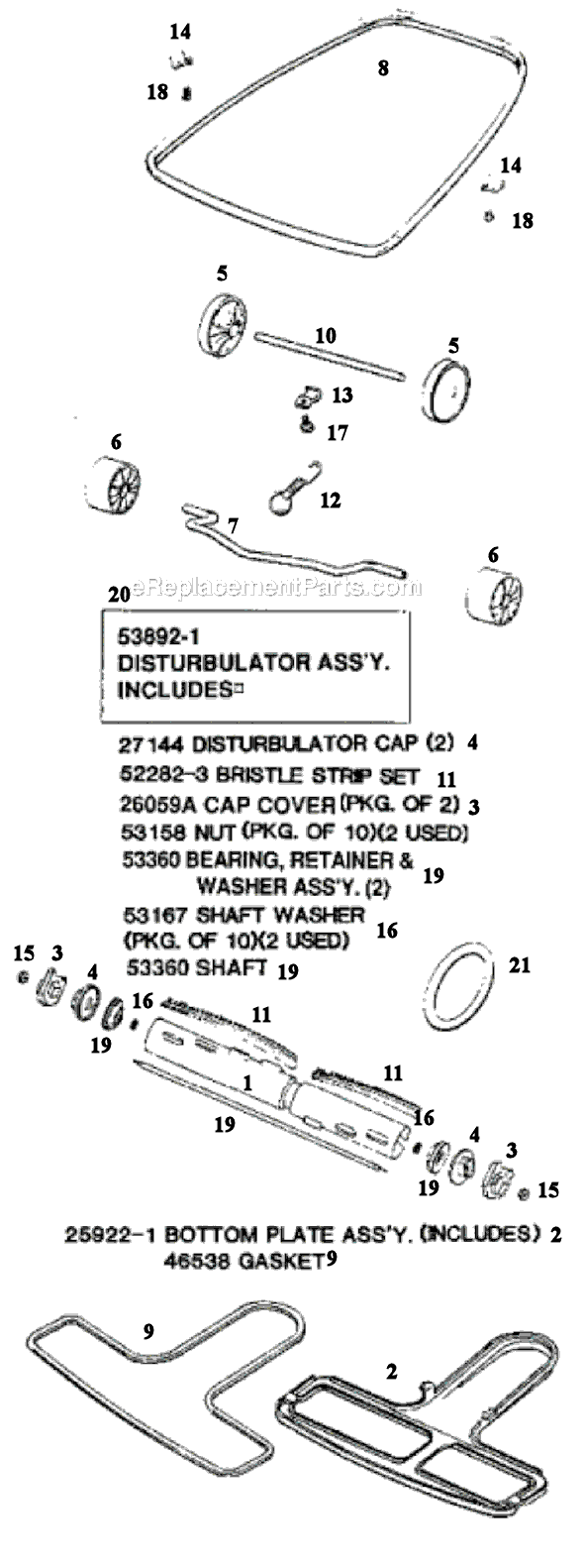 Page C Diagram and Parts List for SC679H  Sanitaire Upright Vacuum
