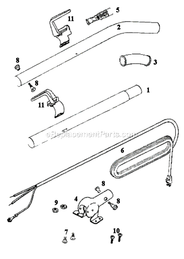 Page D Diagram and Parts List for SC679H  Sanitaire Upright Vacuum