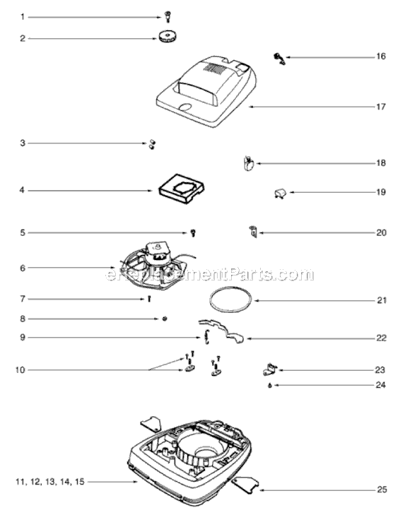 Page B Diagram and Parts List for SC679J-1  Sanitaire Upright Vacuum