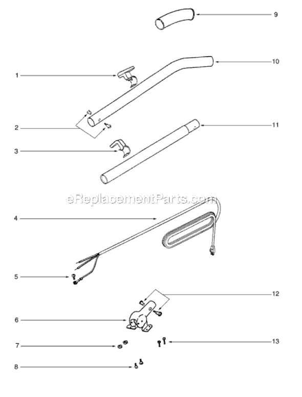 Page D Diagram and Parts List for SC679J-3  Sanitaire Upright Vacuum