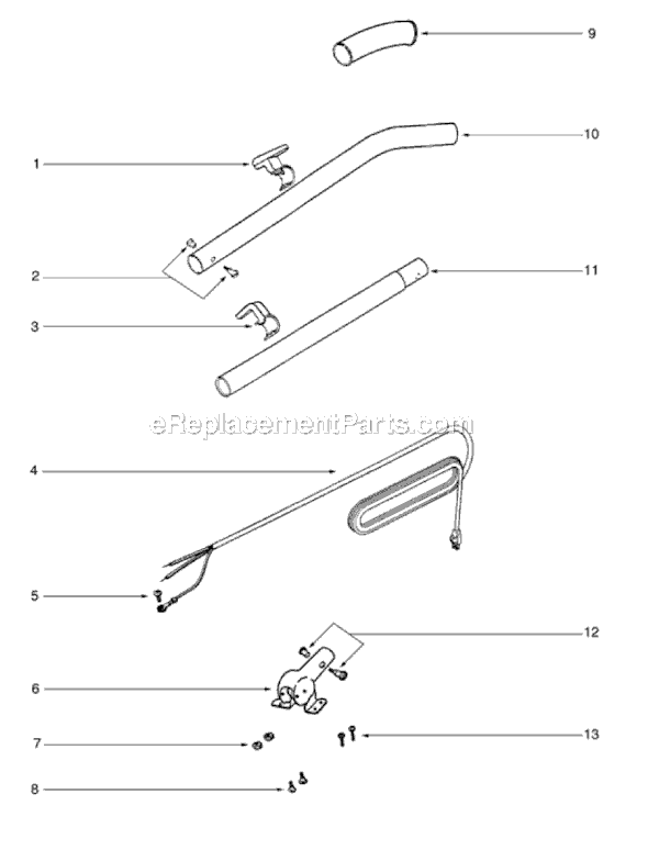 Page D Diagram and Parts List for SC679JGS  Sanitaire Upright Vacuum