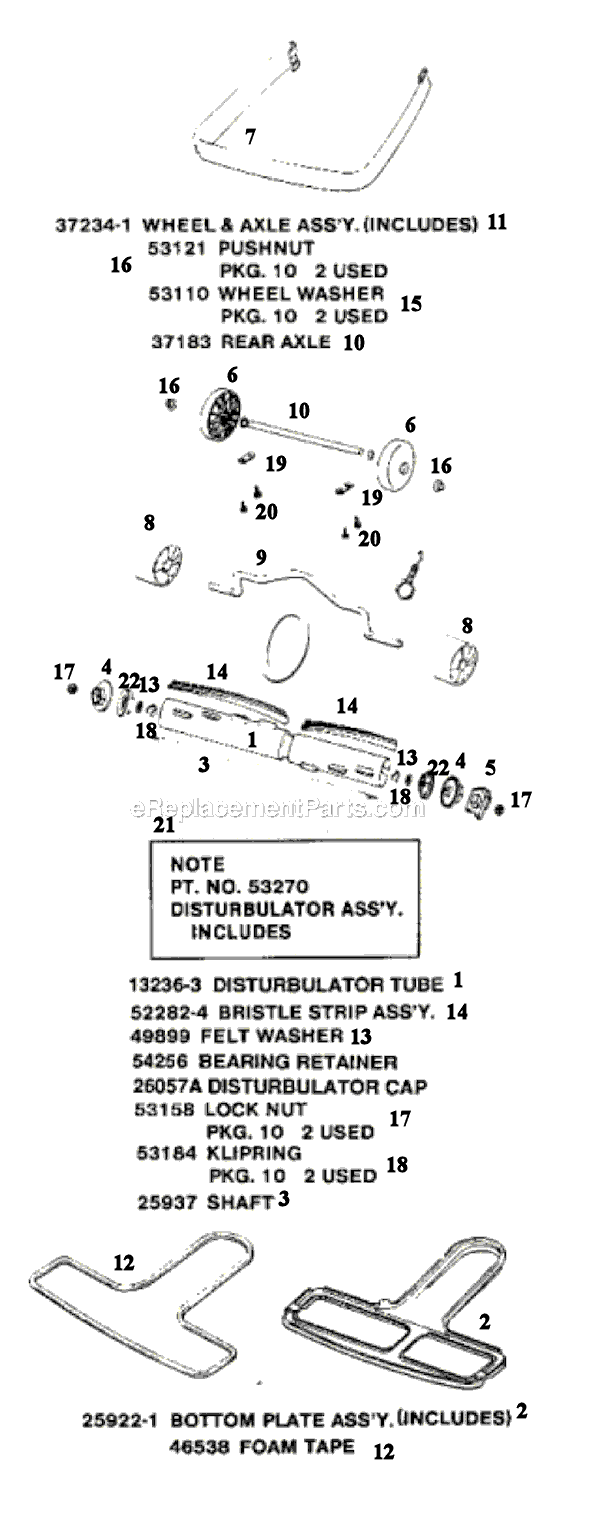 Page D Diagram and Parts List for SC684E  Sanitaire Upright Vacuum