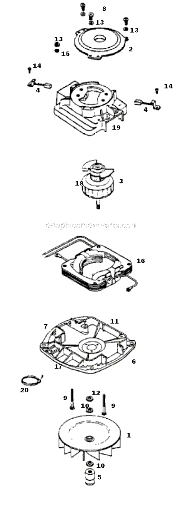 Page E Diagram and Parts List for SC684F-1  Sanitaire Upright Vacuum