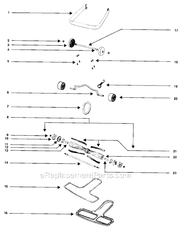 Page C Diagram and Parts List for SC688A-1  Sanitaire Upright Vacuum