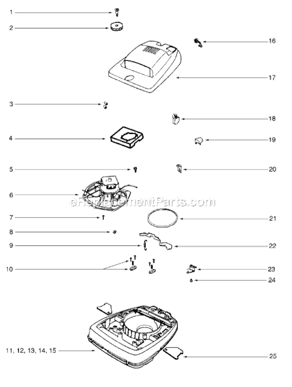 Page B Diagram and Parts List for SC688A  Sanitaire Upright Vacuum